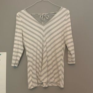 White House Black Market silver chevron top